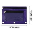 thumbnail image 1 of JHyouerji 3 Ring Oxford Cloth Double Zipper Pencil Pouch 10x7 Inch,Two Separate Compartments Purple Window Detachable Binder Stationery Cosmetic Bag, 1 of 4