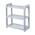 thumbnail image 1 of JHyouerji 3 Tier Adjustable Storage Rack,Gray Plastic Desktop Organizer,Layer Height Adjustable Shelf for Kitchen Bathroom Office Dorm Cosmetic Stationery, 1 of 7