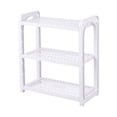 thumbnail image 1 of JHyouerji 3 Tier Adjustable Storage Rack,White Plastic Desktop Organizer,Layer Height Adjustable Shelf for Kitchen Bathroom Office Dorm Cosmetic Stationery, 1 of 7