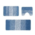 thumbnail image 1 of JHyouerji 4 Pcs Bathroom Rug Set with Toilet Lid Cover U-Shaped Mat,Blue Thick Foam Floor Rugs, Non Slip Latex Back,Water Absorbent Machine Washable Carpets for Home, 1 of 8