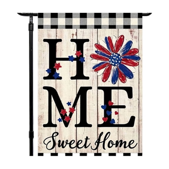JHyouerji 4 Pcs Patriotic America 4th of July Garden Flag 12x18 Inch Vertical Double Sided Blue Red Star Independence Day Memorial Day Yard Outside Decor