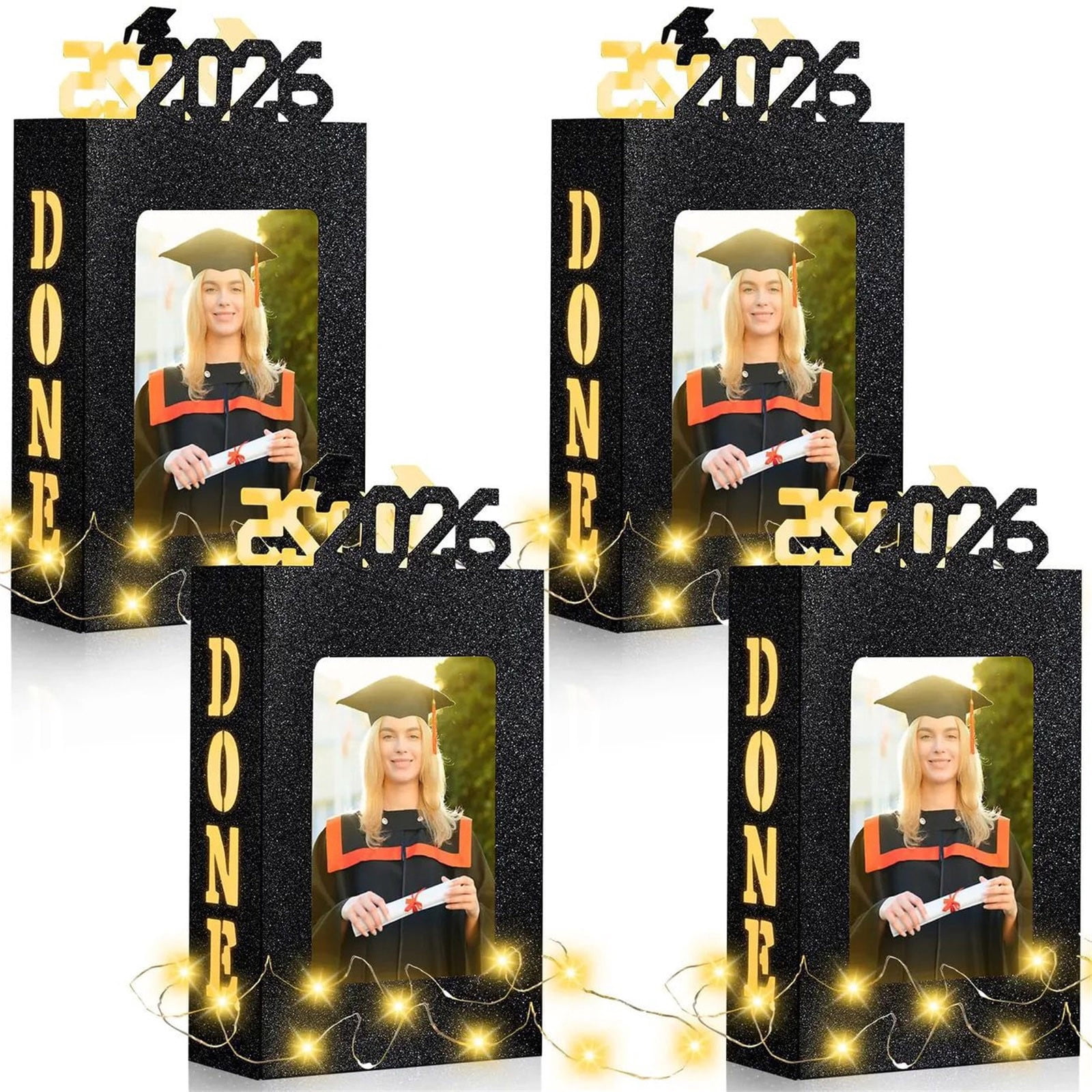 Grad Box Frame JHyouerji 4Pcs Graduation Centerpiece Boxes for Table Decorations 2026 ...