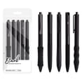 thumbnail image 1 of JHyouerji 5 Pack 0.5mm Press Type Gel Ink Pens,Black Fast Dry Smooth Writing Transparent Barrel Ballpoint Pen for Exam Office Note Taking, 1 of 6