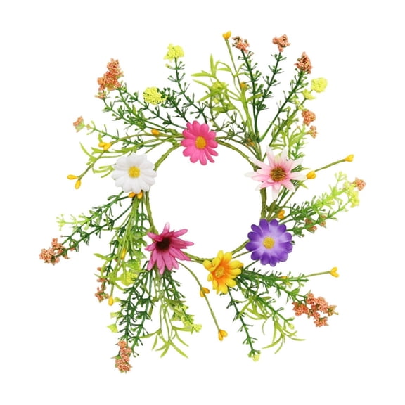 JHyouerji Artificial Candle Rings Wreaths Small Wreaths for Spring Easter Wedding Party Home Tabletop Centerpiece Decor
