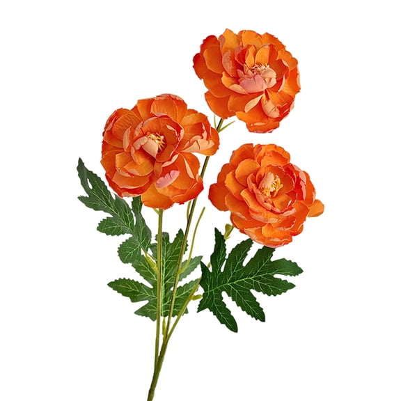 JHyouerji Artificial Flowers,Orange Artificial Peonies,Silk Peonies Flowers Bouquet for Centerpiece Table Wedding Party Home Decor