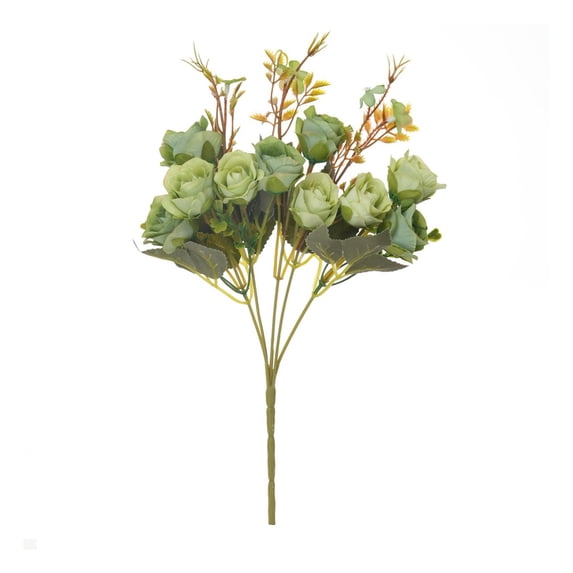 JHyouerji Artificial Rose Flowers Long Stem Green Fake Silk Roses for DIY Wedding Bouquet Table Centerpiece Home Decor