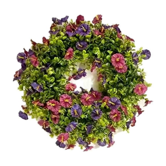 JHyouerji Artificial Spring Wreath with Eucalyptus Leaves for Front Door for Indoor Outdoor Farmhouse Wall Holiday Decor