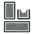 thumbnail image 1 of JHyouerji Bathroom Rugs Set 3 Piece Black Non Slip Washable Plush Absorbent Bath Mat Shower Rug Runner Quick Dry,Super Soft U Shaped Toilet Mats Floor Carpet, 1 of 9