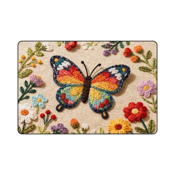 JHyouerji Butterfly Print Bath Rugs,Non Slip Absorbent Fast Drying Easy to Clean Shower Mat for Toilet Bathmat Room Bathroom Decor