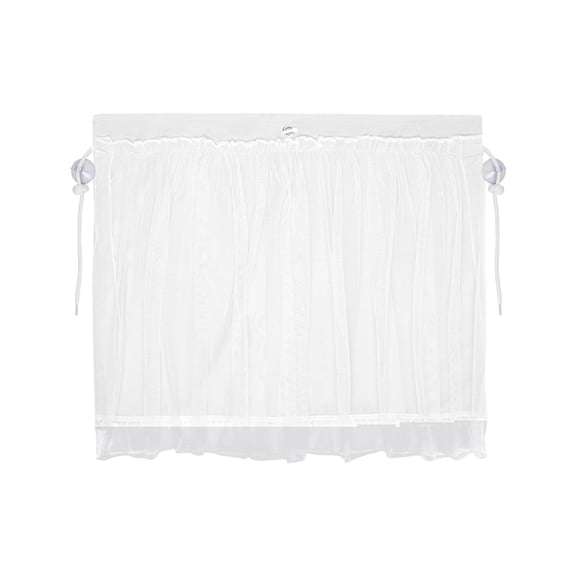 JHyouerji Car Suction Cup Window Sun Shade Curtain,White Polyester Privacy Cover to Block Sun Rays and Heat,Easy Install for Cars Trucks,Improve Interior Comfort