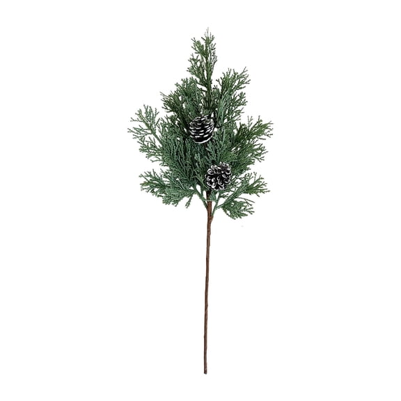 JHyouerji Christmas Pine Picks Green Artificial Snow Dusted Evergreen Branches 21in Plastic Pinecone Berry Stems for Wreath Garland Xmas Tree Holiday Decor