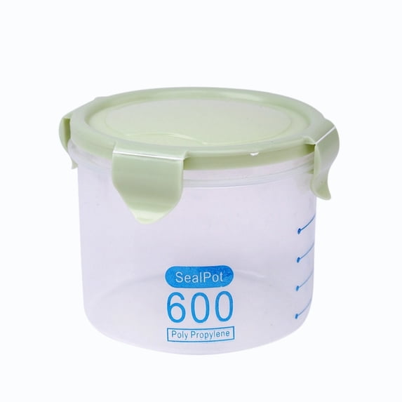 JHyouerji Clear Plastic Storage Canister Green Stackable Dry Food Container Jar for Pantry Grains Nuts Cereals Snacks and Kitchen Organization