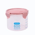thumbnail image 1 of JHyouerji Clear Plastic Storage Canister Pink Stackable Dry Food Container Jar for Pantry Grains Nuts Cereals Snacks and Kitchen Organization, 1 of 6