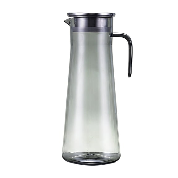 JHyouerji Clear Water Pitcher,Heat Cold Resistant Drink Jug with Stainless Steel Lid,Handle Drink Container for Kitchen Home Iced Tea Juice Water