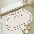 thumbnail image 1 of JHyouerji Cute Kitten Pattern Diatomite Mat Non Slip Fast Drying Easy Clean Polyester Floor Mat 16x24 Inch White for Bathroom Kitchen Home Decor, 1 of 6