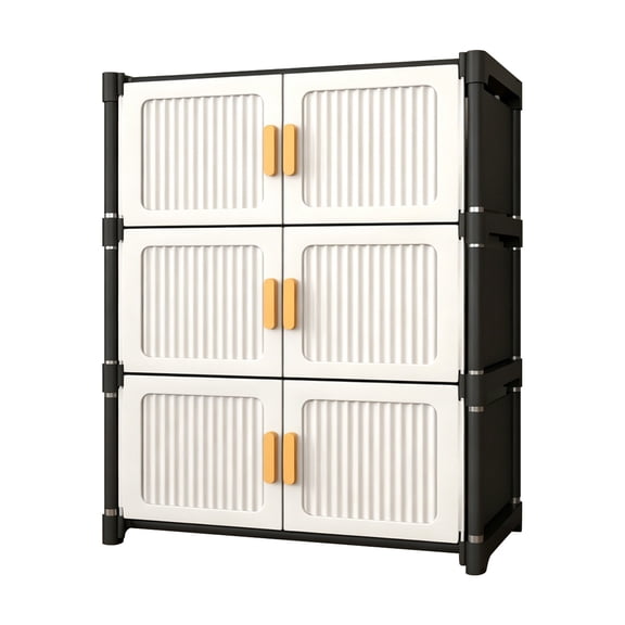 JHyouerji Detachable Multi Layer Shoe Rack,White Wall Door Mounted Plastic Cabinet with Dust Cover,Heavy Duty Shoe Storage Unit