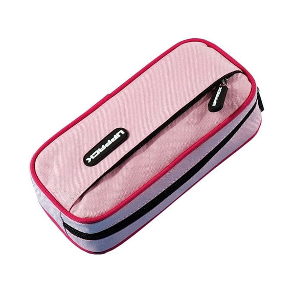 JHyouerji Double Layer Pencil Case Pink Portable Large Capacity Stationery Bag for Classroom Study Exam Travel Daily Use