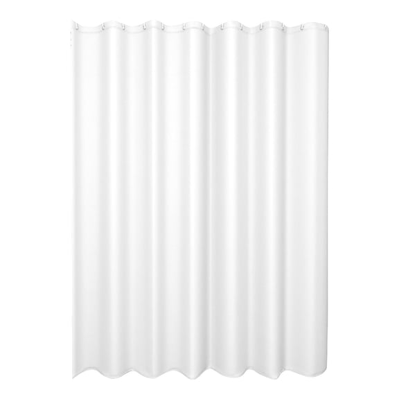 JHyouerji EVA Shower Curtain,White Waterproof Mildew Resistant Bathroom Partition Curtain, 71x71 Inch No Drill Shower Curtain with 12 Hooks