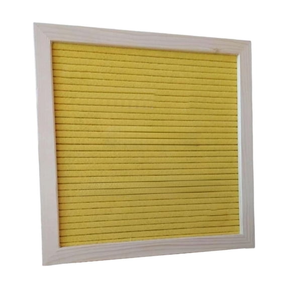 JHyouerji Felt Letter Board,Yellow Handmade Wood Frame Changeable Message Sign,10×10 Inch Felt Board Decor for Home Office Party Holiday Display