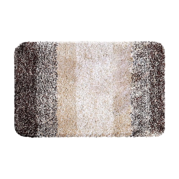 JHyouerji Flocked Polyester Area Rug,16×31 Inch Khaki Soft Plush Floor Mat,Rubber Non Slip Back, Water Absorbent Carpet for Bathroom Bedroom Living Room Kitchen