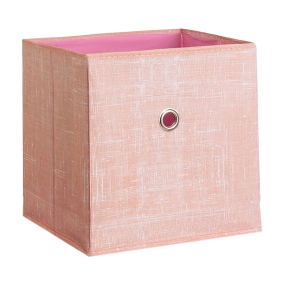 JHyouerji Foldable Open Lid Fabric Storage Box 11x11x11 Inch,Pink Large Drawer Style Breathable Clothes Organizer,Washable Space Saving Container for Bedroom Storage