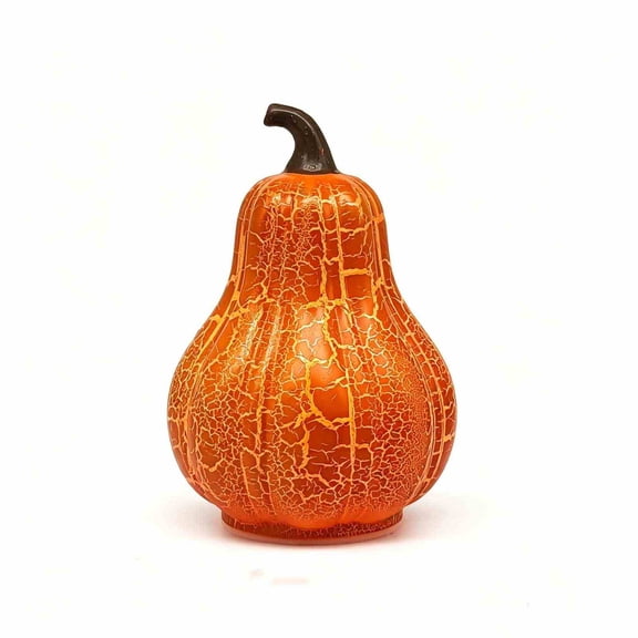 JHyouerji Glow in The Dark Pumpkin Lantern Light Up Tabletop Ornament 4x3 Inch Orange Plastic Battery Operated Warm LED Decor for Tabletop Thanksgiving Fall Harvest