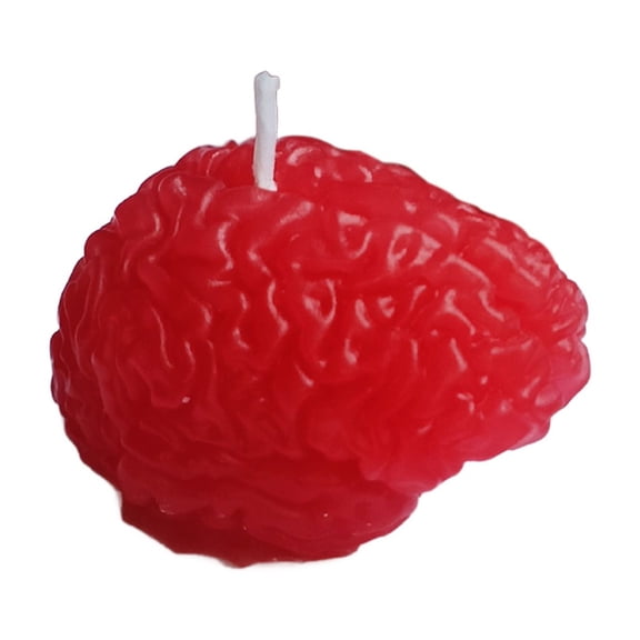 JHyouerji Halloween Gothic Skull Brain Scented Wax Candle Red Clean Burn for Dining Table Living Room Bedroom Indoor Party