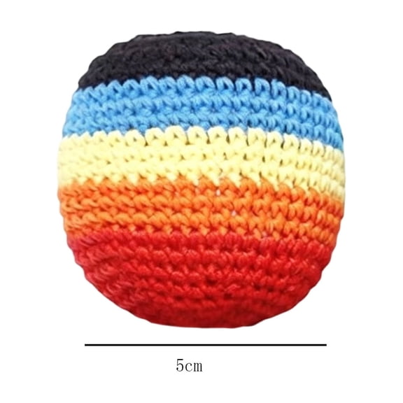 JHyouerji Handmade Sand Filled Footbag for Stress Relief Colorful Woven Soft Crochet Sandbag Outdoor Game Balls Party Favors for Adults Exercise