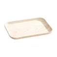 thumbnail image 1 of JHyouerji Imitation Wood Grain Plastic Serving Tray 9x7in Anti Slip Raised Feet Fruit Snack Storage Platter Stackable Kitchen Dinner Tray, 1 of 9