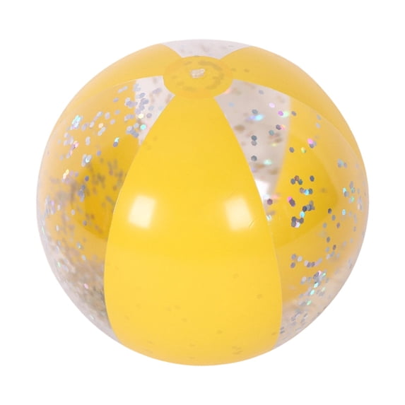 JHyouerji Inflatable Clear Sports Beach Balls with Yellow Sequin Summer Beach Pool Party Volleyball Soccer Game