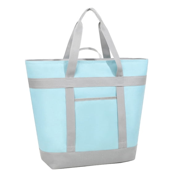 JHyouerji Insulated Lunch Bag,21×17×8 Inch Light Blue Large Capacity Oxford Cloth Cooler,Reusable Waterproof Lunch Box for Men Women Teens School Picnic Travel Work