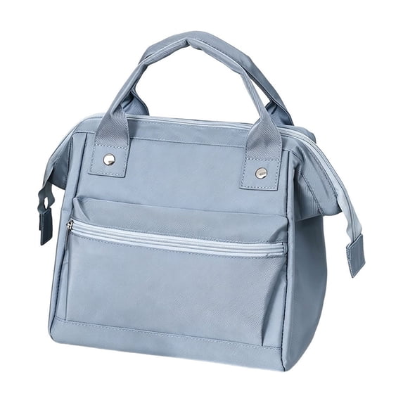 JHyouerji Insulated Lunch Bag,9×8 Inch Blue Waterproof Cooler Tote,Portable Reusable Thermal Lunch Container for Office School Picnic