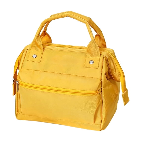 JHyouerji Insulated Lunch Bag,9×8 Inch Yellow Waterproof Cooler Tote,Portable Reusable Thermal Lunch Container for Office School Picnic