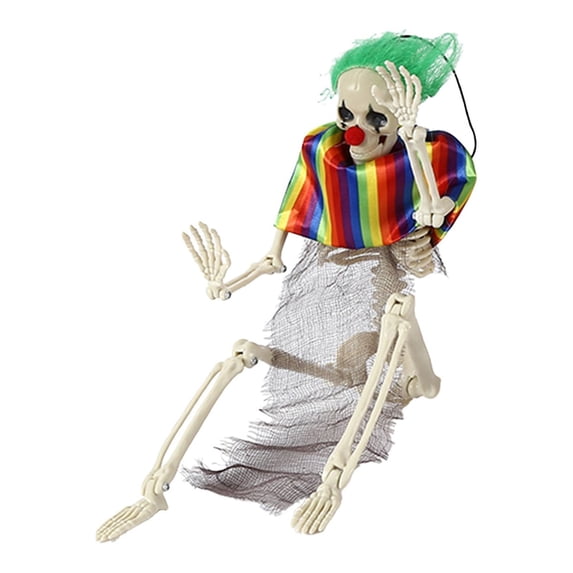 JHyouerji Life Size Posable Joint Plastic Human Skeleton Prop,Green Weatherproof Disassemble Spooky Decor for Yard Haunted House Halloween Party Scene Layout