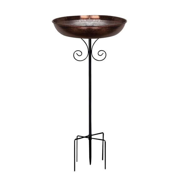 JHyouerji Metal Standing Bird Bath Adjustable Height Outdoor Wild Bird Water Bowl 32 Inch 3 Pole Design Rustproof Iron Garden Yard Lawn Decoration