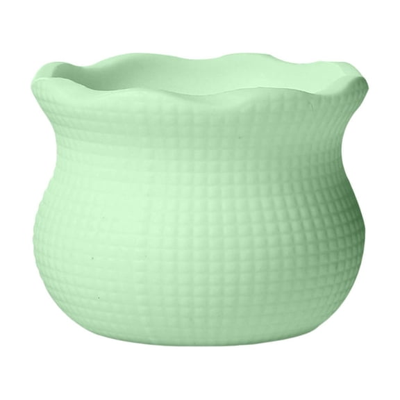 JHyouerji Mini Plastic Pattern Flower Pot DIY Crochet Craft Ornament Small Desktop Succulent Planter 2x2x2 Inch Green for Windowsill Home Decor