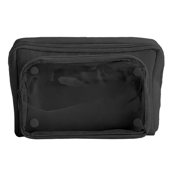 JHyouerji Multi Layer Pencil Case,9x6 Inch Black Canvas Stand Up Pencil Pouch with Detachable Clear Pouch,Large Capacity Portable Carry Case for Office Daily Supplies