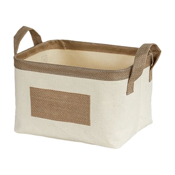 JHyouerji Multicolor Mini Foldable Fabric Storage Bin 10x8x6 Inch with Side Handles,Stackable Organizer for Console Table Nursery Bedroom Small Item Arrangement