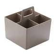 thumbnail image 1 of JHyouerji Plastic Desk Storage Caddy,Built In Carry Handle Brown Multi Compartment Organizer 9x6x6 Inch for Office Stationery Cosmetic Classroom, 1 of 8