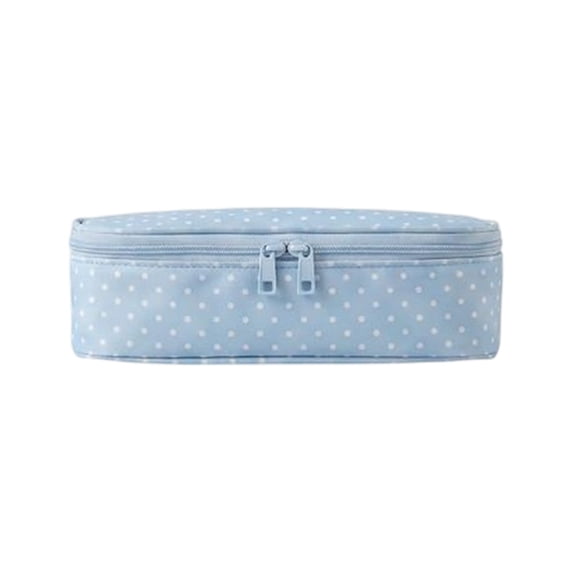 JHyouerji Polka Dot Toiletry Bag,Blue Portable Travel Makeup Pouch,Wear Resistant Fabric with Smooth Zipper,Large Capacity Multifunctional Organizer for Daily Outdoor Use