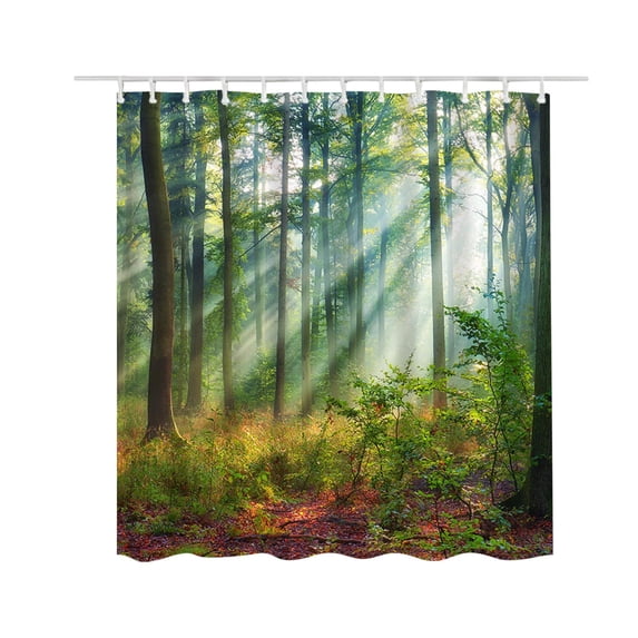 JHyouerji Printed Polyester Shower Curtain,Mildew Proof Water Repellent Bathroom Partition Curtain,Machine Washable Fabric Curtain with 12 Hanging Holes,59×71 Inch
