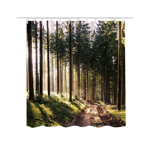 JHyouerji Printed Polyester Shower Curtain,Mildew Proof Water Repellent Bathroom Partition Curtain,Machine Washable Fabric Curtain with 12 Hanging Holes,59×71 Inch