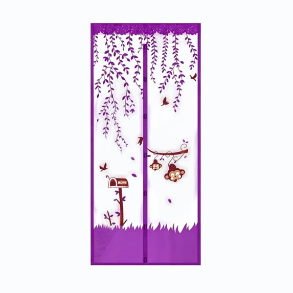 JHyouerji Self Closing Magnetic Mesh Screen Door Curtain 83x35 Inch,Purple Breathable Fly Insect Barrier for Bedroom Summer Patio Apartment Ventilation Partition Decor