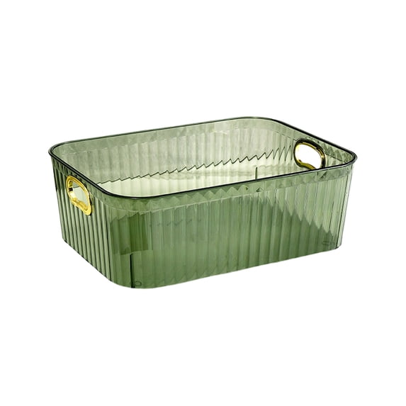 JHyouerji Semi Transparent Acrylic Storage Organizer Box 9x6x3 Inch,Green Stackable Multipurpose Cosmetic Jewelry Office Supply Container for Bedroom Countertop