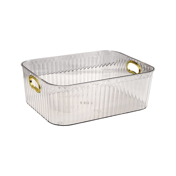 JHyouerji Semi Transparent Acrylic Storage Organizer Box 9x6x3 Inch,White Stackable Multipurpose Cosmetic Jewelry Office Supply Container for Bedroom Countertop