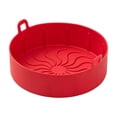 thumbnail image 1 of JHyouerji Silicone Air Fryer Liner Baking Tray Red Food Grade Non Stick Reusable Oven Microwave Pizza Cake Bakeware Foldable Storage Kitchen Accessory, 1 of 6