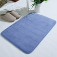 thumbnail image 1 of JHyouerji Soft Memory Foam Bath Mat Microfiber Absorbent Non Slip Washable Blue Floor Rug 20x35 Inch for Bathroom Shower Bedroom Entryway Kitchen Home Decor, 1 of 4