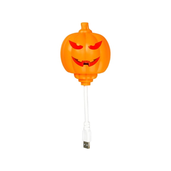 JHyouerji USB Powered Halloween Pumpkin Projector Light 9 Inch Stainless Steel Projection Lamp Yellow Portable Indoor Bedroom Window Party Holiday Ornament