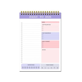 JHyouerji Undated Daily To Do List Notepad,60 Sheets Purple Task Planner with PVC Cover, Portable Schedule Organizer for Office Daily Work Management