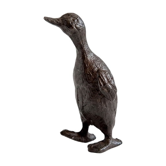 JHyouerji Vintage Iron Duck Figurine Set,Weather Resistant Solid Metal Statue 4 Inch Compact Tabletop Yard Patio Indoor Outdoor Decor Gift